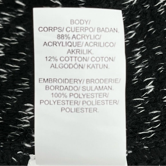 Lucky Brand Black & White Embroidered Boxy High-Low Pullover Crewneck Sweater - Picture 9 of 9